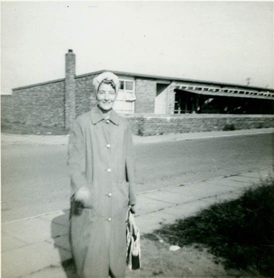 Mrs-Carey-Braehurst-Rd-going-to-work-at-Blue-Cap-Factory